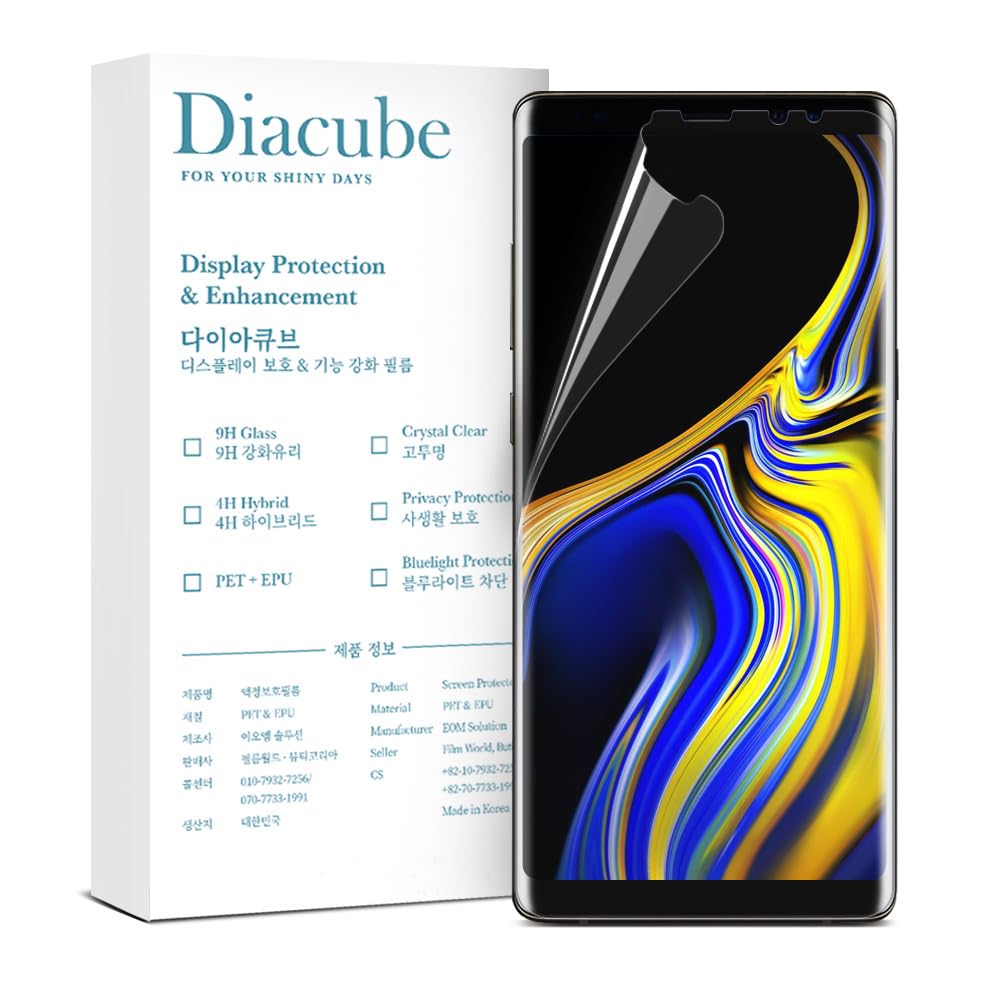 3-Pack for Samsung Galaxy Note 9 Flexible TPU-EPU Screen Protector [Not Glass] [0.1S Fingerprint Unlock] [Real-Time Self-Healing] HD Clear, Unbreakable, Bubble Free Easy Installation with Alignment Jig