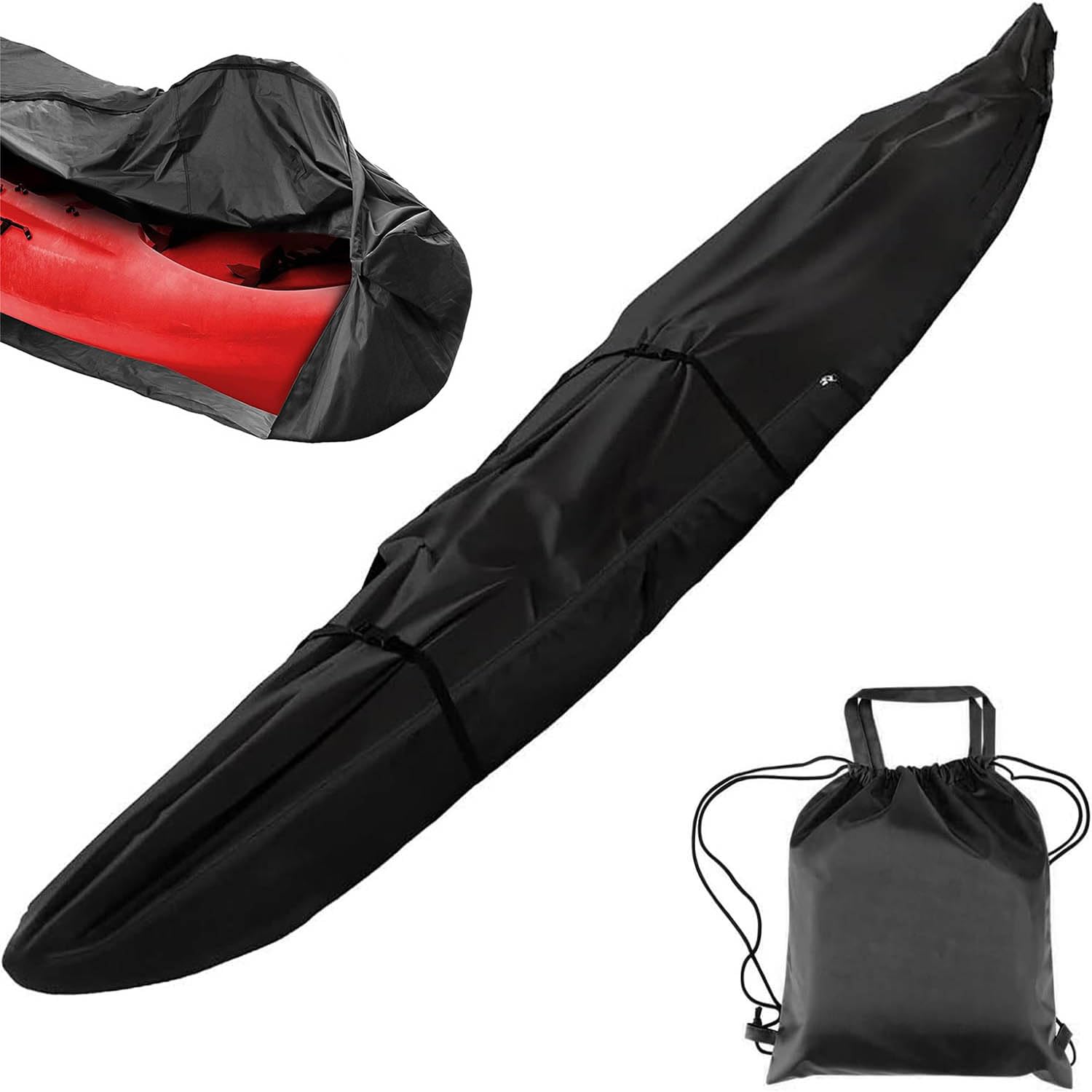 Black,13FT, Kayak Cover for Kayak for Outdoor,Oxford cloth 4200D Canoe Kayak Covers,Waterproof Sunblock UV Protection