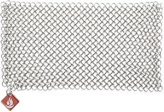 Knapp Made CM Scrubber 9"x6" Small Ring Chainmail Scrubber - for Cast Iron, Stainless Steel, Hard Anodized Cookware - Cast Iron Cleaner