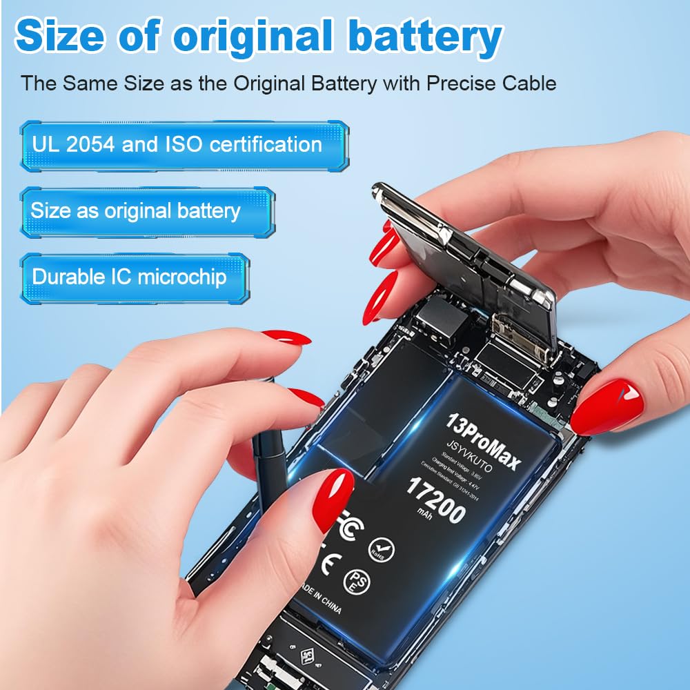 Amazon.com: JSYVKUTO 17200mAh Battery for iPhone 13 Pro Max