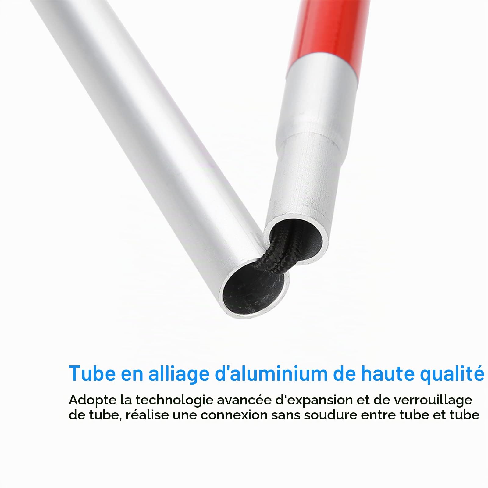 Canne Pliante de 110 cm, béquille de Canne réfléchissante Pliable Guide Anti-Choc Portable bâton de Marche, bâton de Marche pour Aveugle