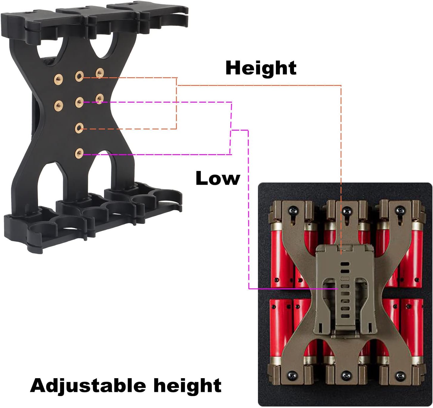 Adjustable Angle and Height Shotgun Shell Clip 4x3-12 Gauge Shotgun Bullet Shell Holder Attach to Belt