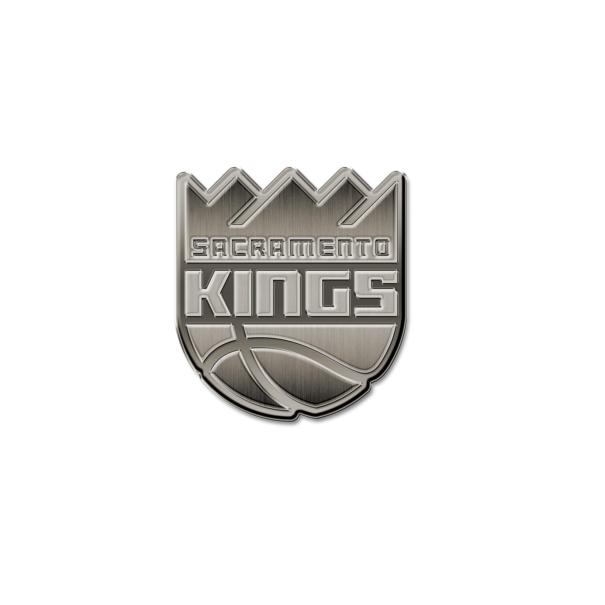 Rico Industries NBA Basketball Sacramento Kings Standard Antique Nickel Auto Emblem for Car/Truck/SUV
