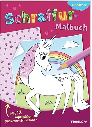 Schraffur-Malbuch. Einhörner | Mit 12 Schablonen für überraschende Effekte | Ausmalblock für Kinder ab 5 Jahren: Mit 12 supersüßen Muster-Schablonen, ... Kinder ab 5 Jahren (Malbücher und -blöcke)