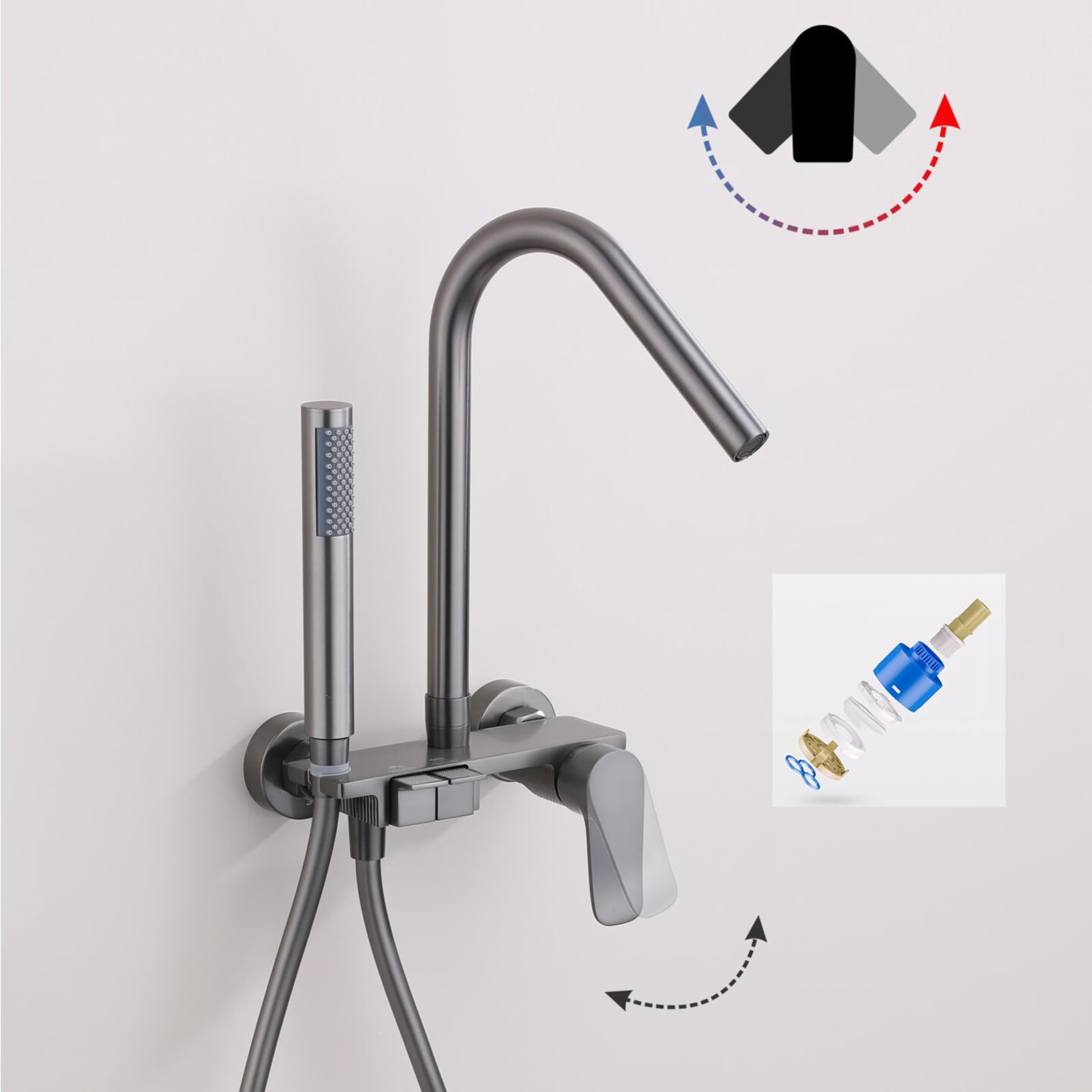 BiaoTeng Grifo Bañera y Ducha Cromo