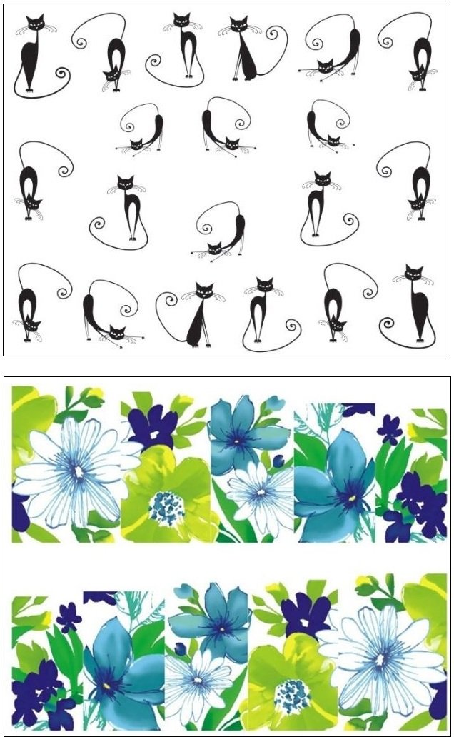 Jenna NR-065 Water Transfer Nail Art Decals Stickers, White