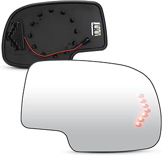 Passenger Right Side Power Heated Mirror Glass with Turn Arrow Signal fit for 2003-2006 Cadillac Escalade ESV EXT Chevy Avalanche Silverado Suburban Tahoe, GMC Sierra Yukon Classic 1500 2500 3500 HD