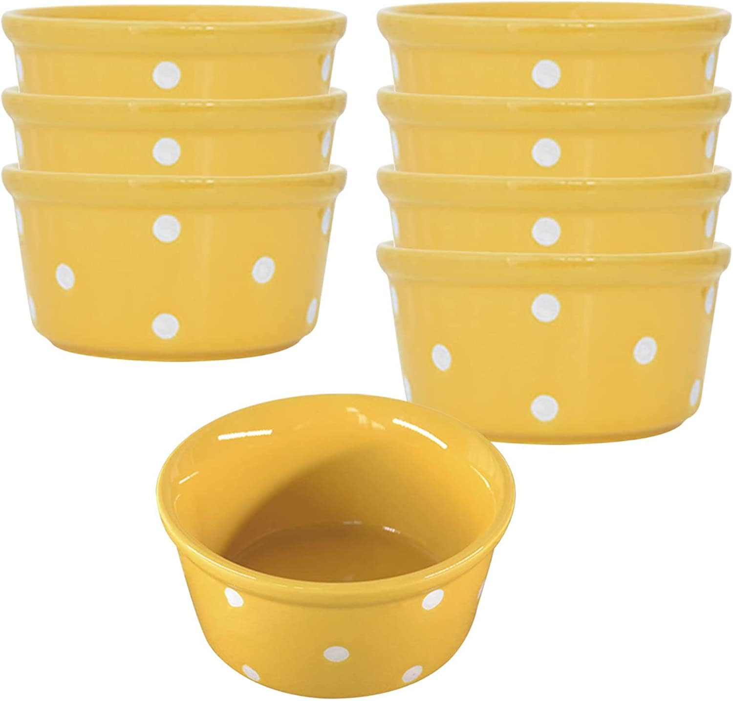 Bol à soupe, bol à riz, bol à déjeuner, ensemble de ramequins, 230 ml, ramequins à crème brûlée, plats à soufflé allant au four, ramequins à soufflé, ramequins for friteuse à air-rouge-lot de 8 ( Colo
