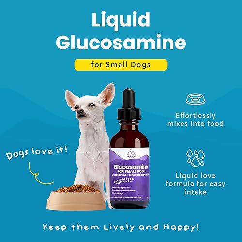 Miniatura 4 de Glucosamina totalmente natural para perros  260 mg de glucosamina para perros pequeños  Suplemento líquido para articulaciones de perro y