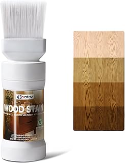 Wood Stain - Teak, 6.35 Fl Oz Water Based Wood Stain and Sealer in One, Multiple Finishes, Fast Drying, Indoor and Outdoor Furniture, Cabinet, Non-Toxic ＆ Low Odor Wood-Stains
