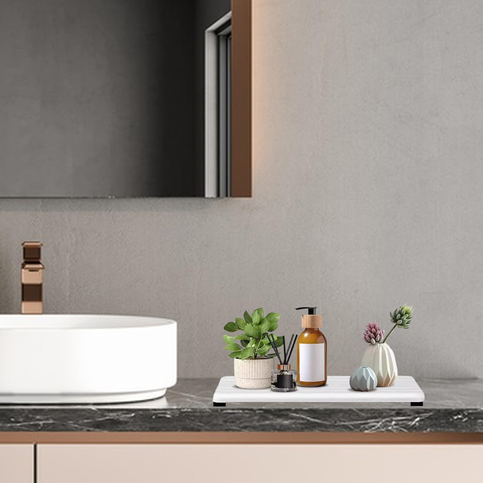 Plateau Évier Diatomite Marbre Noir – Porte-Savon Séchage Ultra-Rapide Et Absorbant Pour Cuisine & Salle De Bain