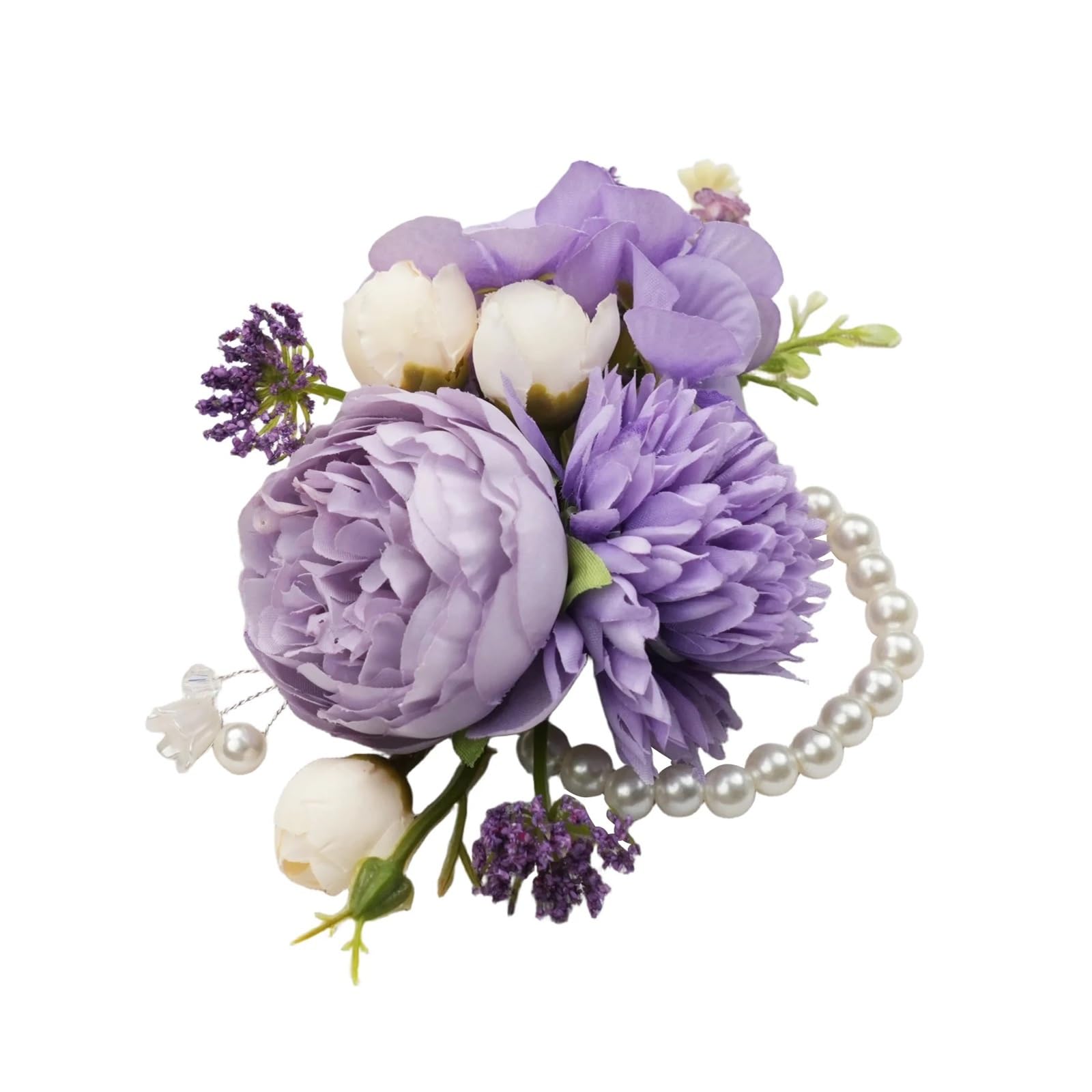 Hzomif Two-Tone Artificial Rose Wrist Corsage 4pcs Uflower Purple Bridal Wrist Corsage, Girl, Mother Corsages Wristlet Decor for Homecoming, Wedding, Anniversary