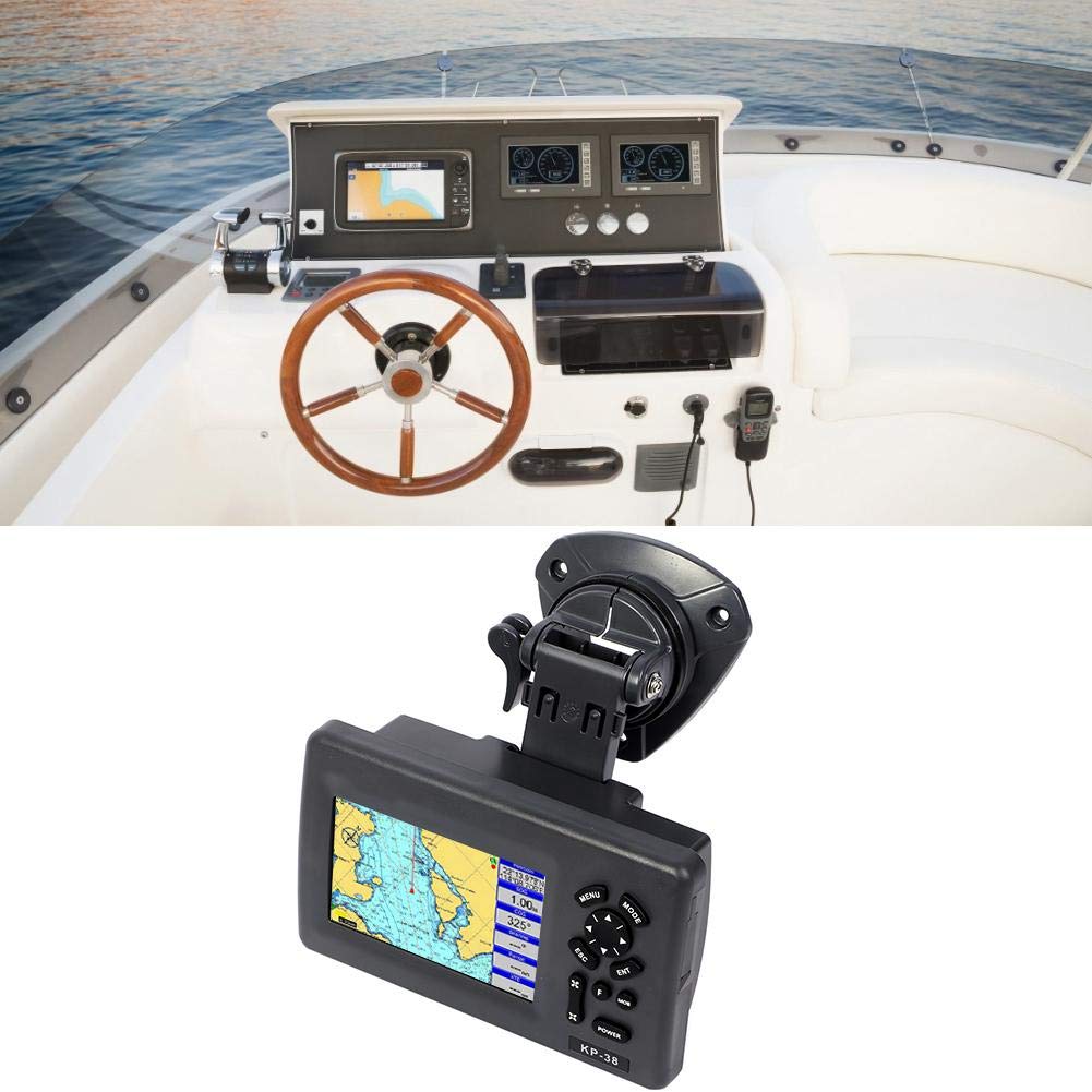 GPS Kartenplotter Boot Marine Navigator, 5 Zoll Farb-LCD IPX5 Wasserdichter Satellitennavigator für Boote
