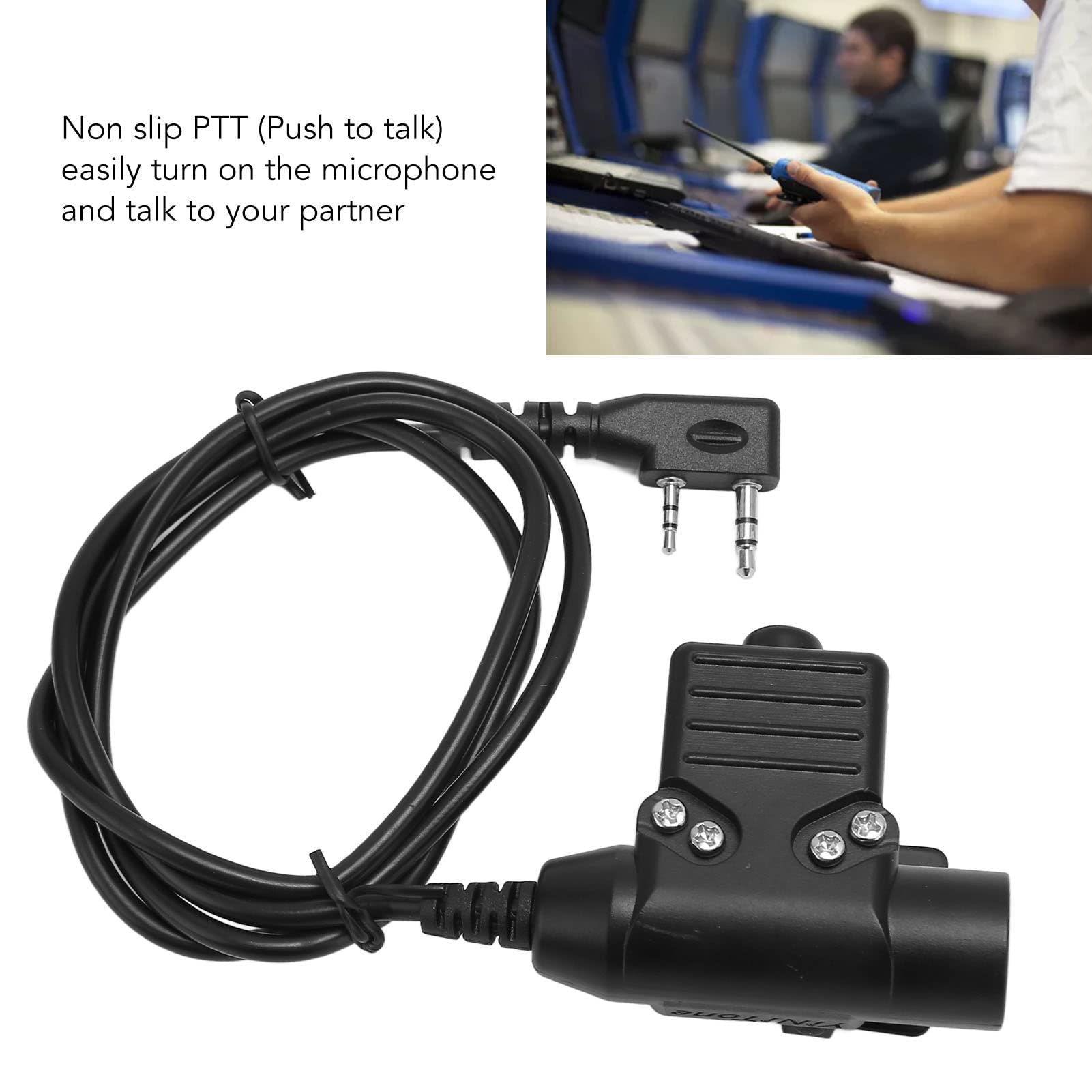 Adapter U94 PTT, Adapter Wtyczki Kabla U94 PTT Kabel Adaptera U94 PTT do Radiotelefonów Baofeng Dwukierunkowe Krótkofalówki