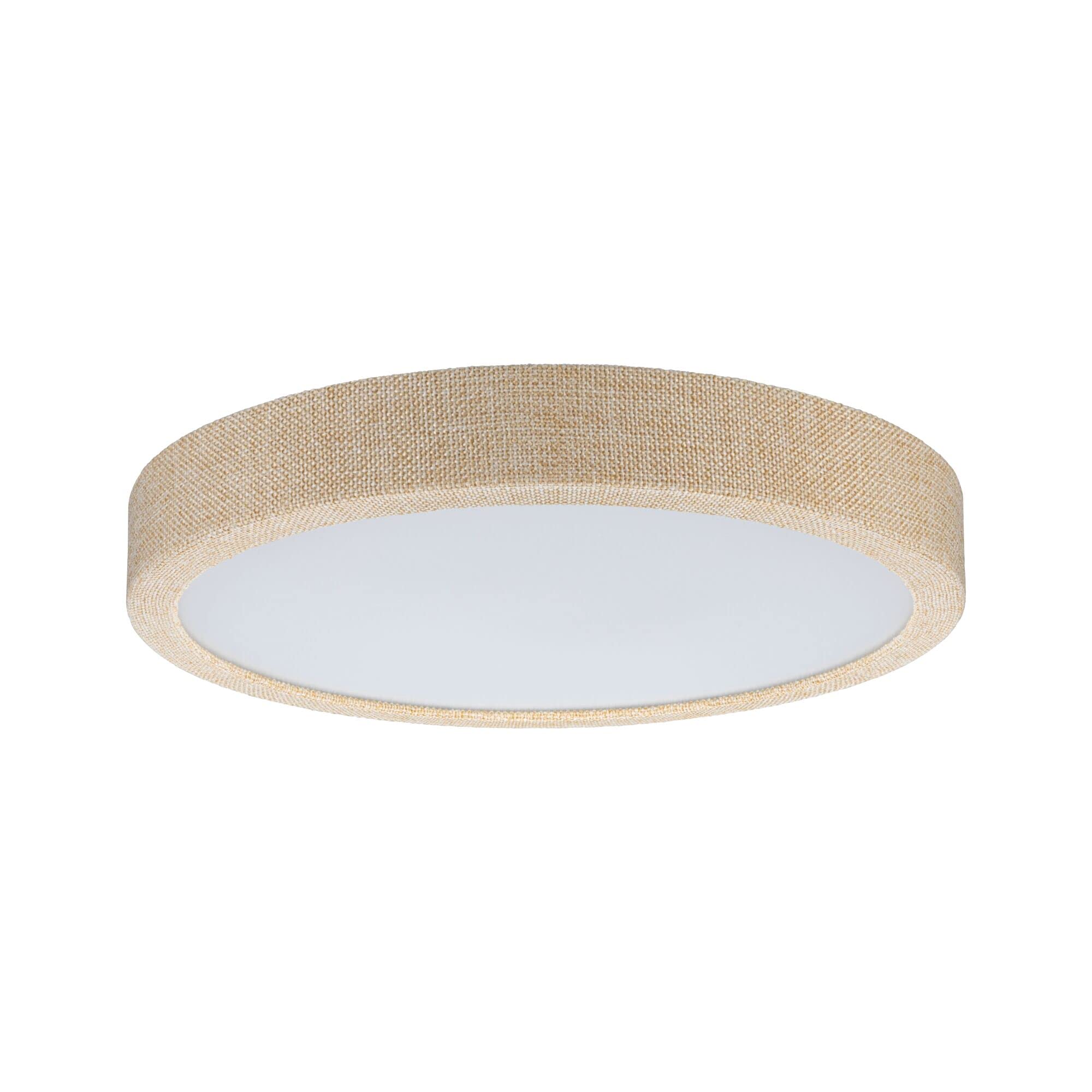 Paulmann 71052 LED Panel Cosara rund 15W IP44 1300lm 300mm Deckenleuchte in Beige Stoff/Kunststoff 3000K - Warmweiß Badleuchte