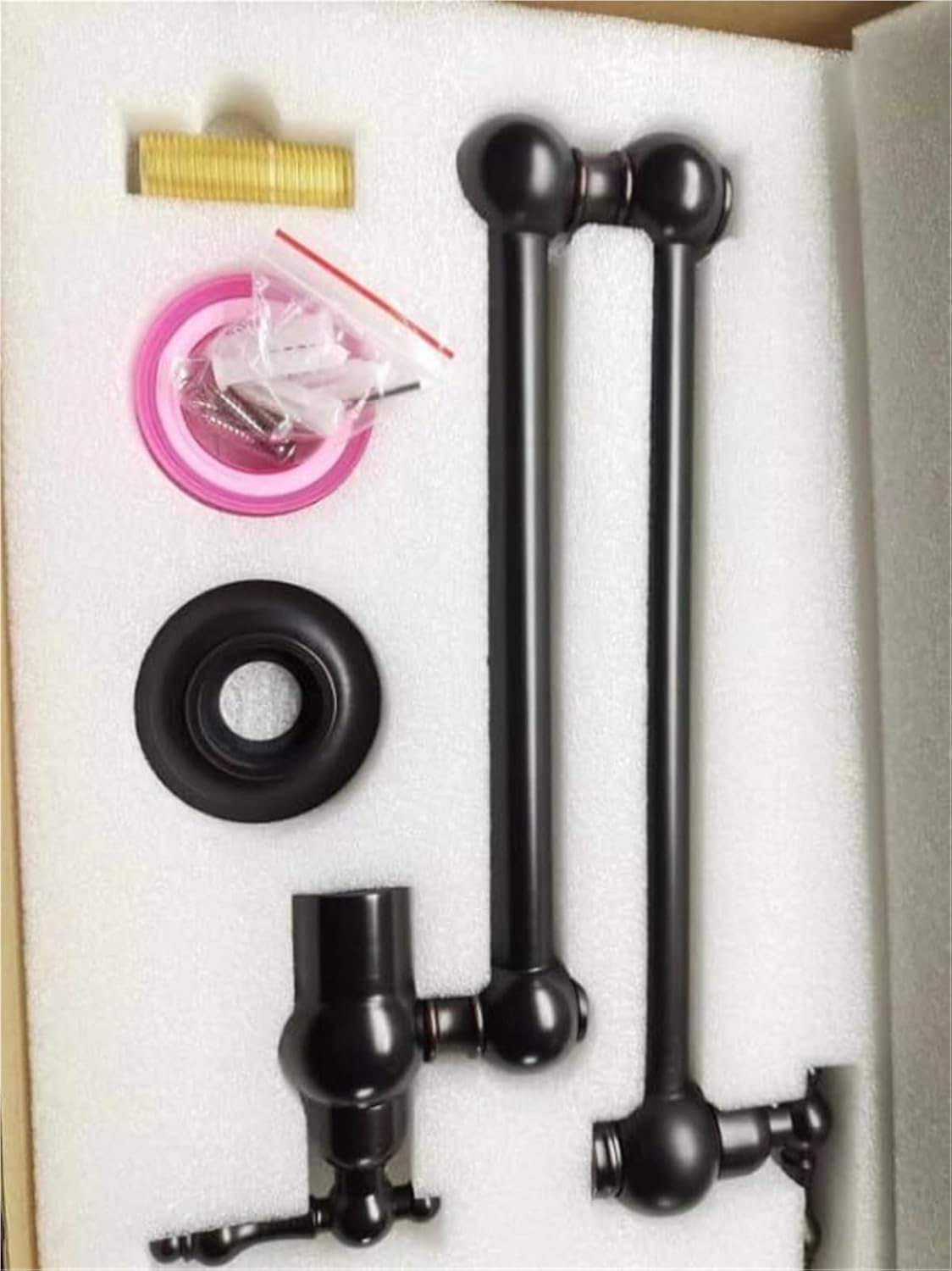 Faucet Traditional Pot Filler Wall Mount Kitchen Faucet with Solid Brass Construction High Arc Swing Arm(Black) Faucet