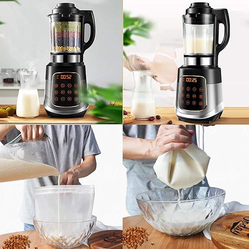 Miniatura 4 de Bolsa de leche de nuez reutilizable, paquete de 3 bolsas de estopilla de 12 x 10 pulgadas para colar leche de almendra/soja, colador de yogur