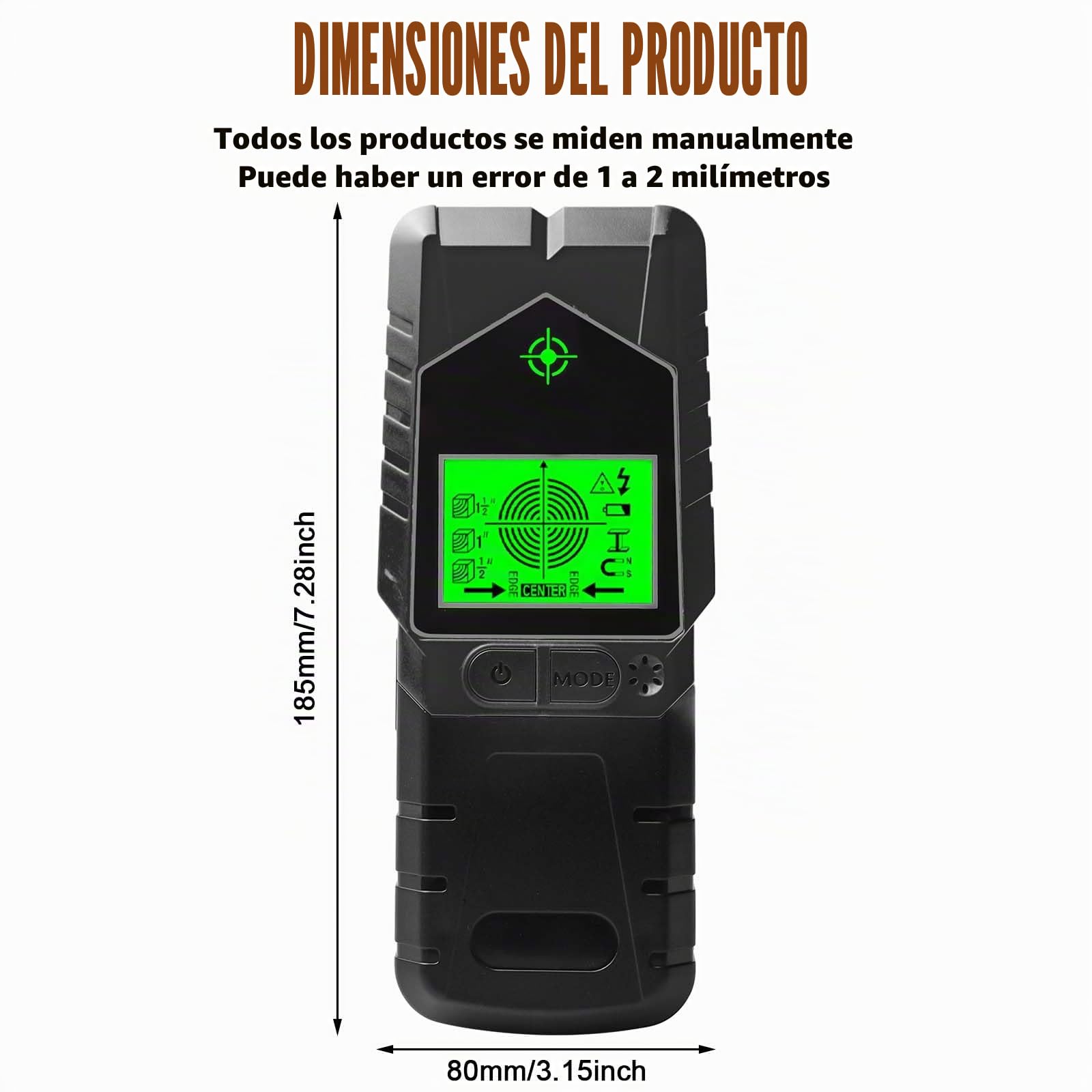 Localizador de líneas, 6 en 1, escáner de pared, detector de líneas, buscador de cables multifunción, con pantalla LCD y alarma, detector de metales para encontrar líneas eléctricas, vigas de madera