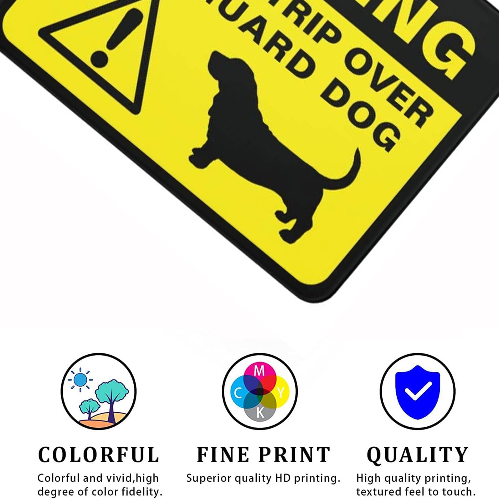 Aluminum Metal Warning Sign Basset Hound Silhouette Funny Guard Dog Indoor & Outdoor Signs for Home, Office