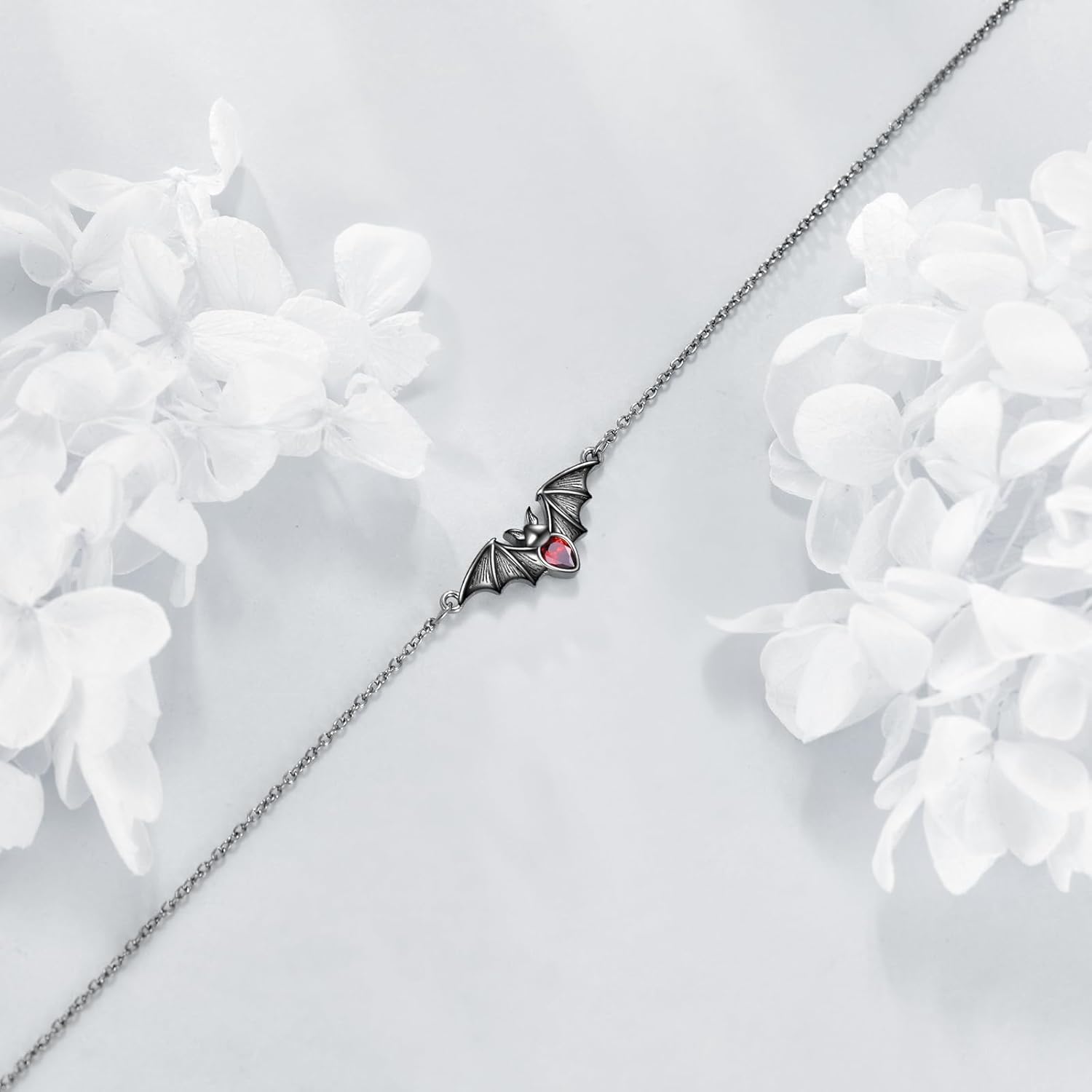 URONE Bat Bracelet for Women 925 Sterling Silver Black Bat Bracelet Halloween Bracelet Gothic Bat Jewelry - Image 5