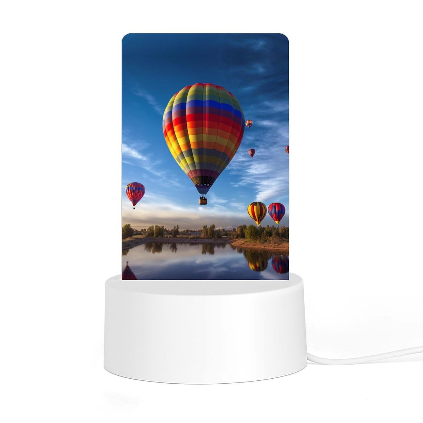 JTREHY - Acrylic Night Light with Base with Hot Air Globe LED Night Light for Bedroom Bathroom Hallway Holiday Gift