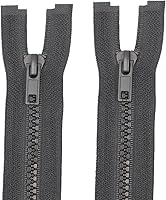 Vista 18 de MebuZip 2 cremalleras separadoras #5 de 6 pulgadas, cremalleras de plástico moldeadas con cremallera de resina a granel para coser abrigos, Blanco