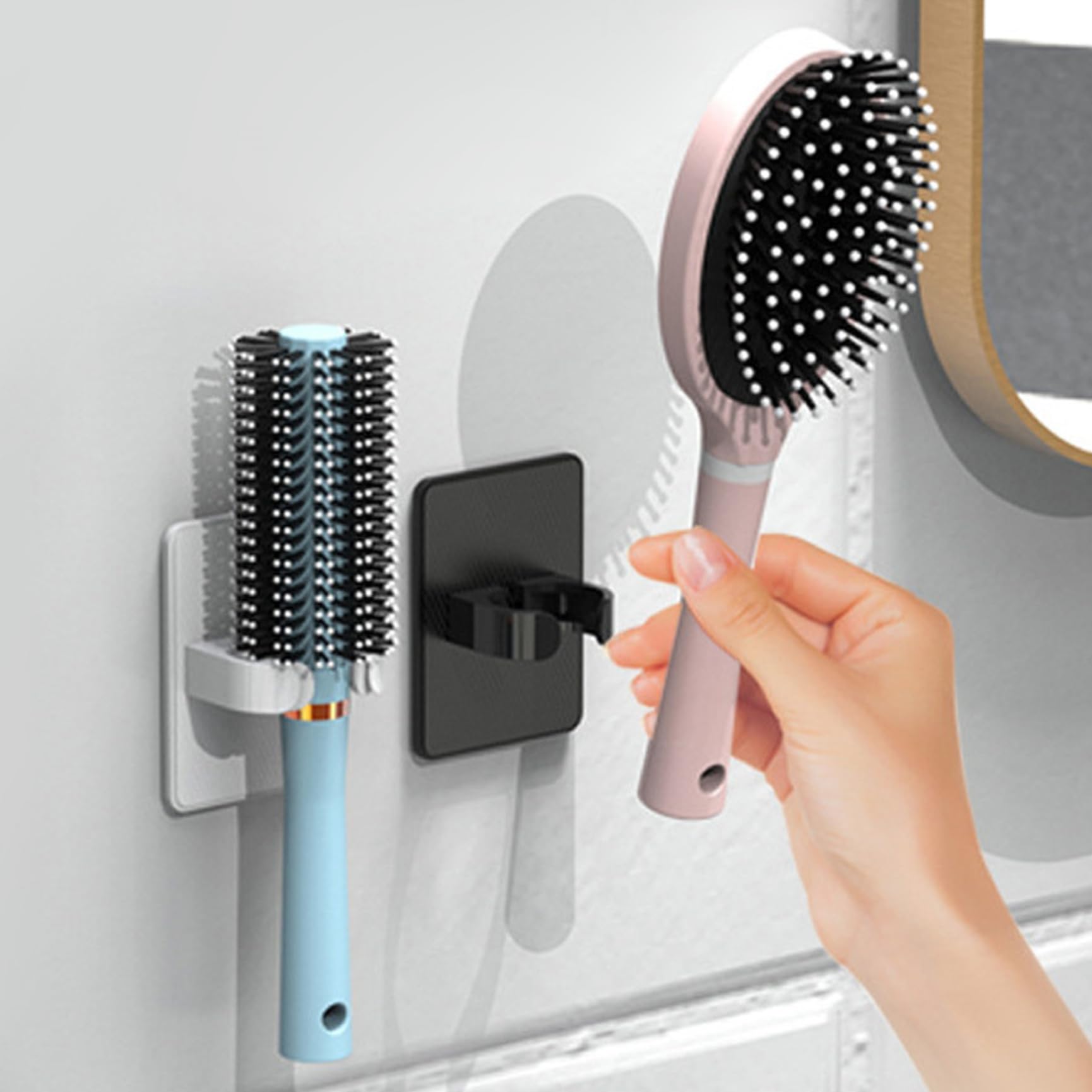 Support mural pour brosses à cheveux, auto-adhésif, sans perçage, pour