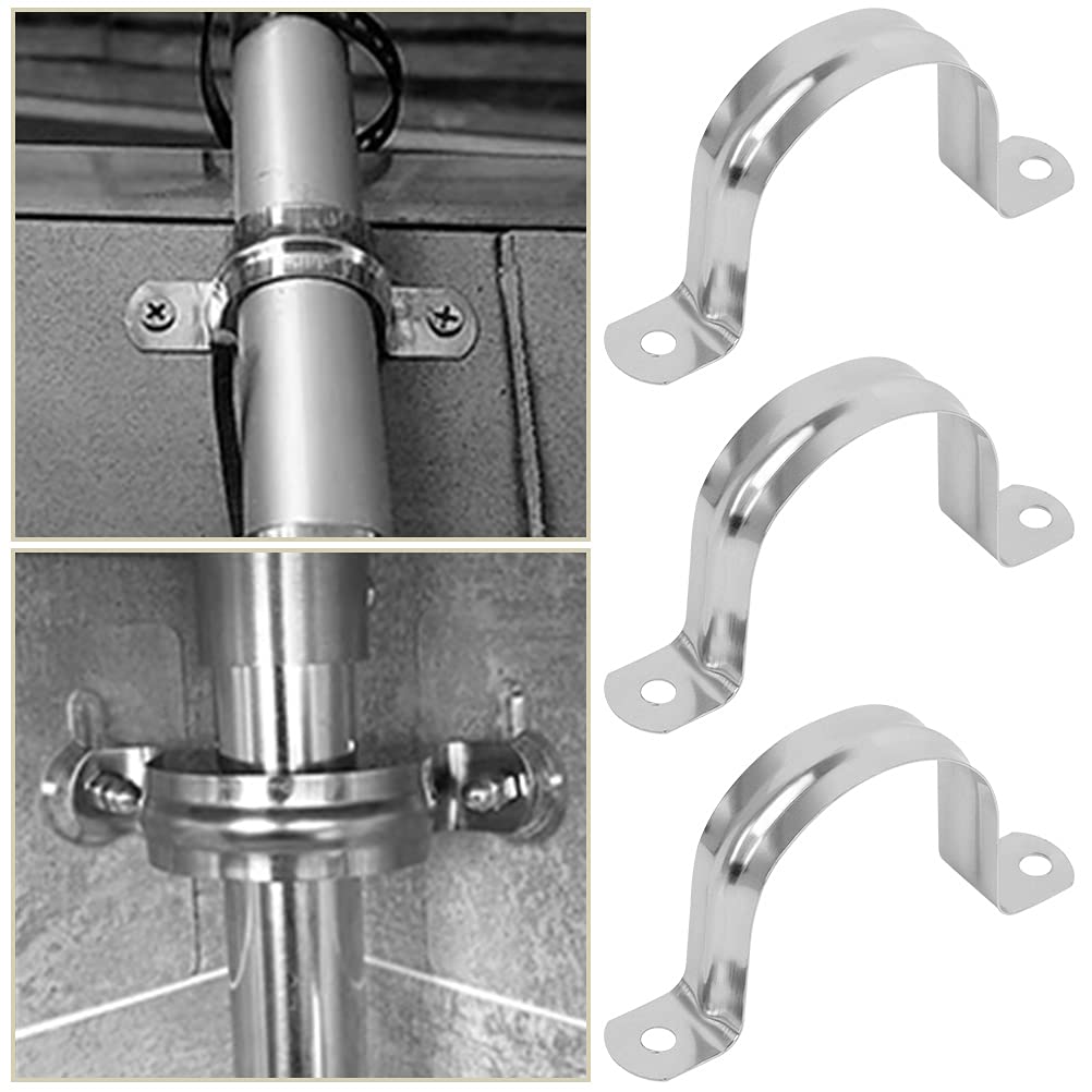 10 pz Morsetti per tubi a forma di U 20-60mm Acciaio inossidabile Due fori Cinghia Condotto Tubo Clip Acqua 2 fori Tubo idraulico Morsetti a sella  13