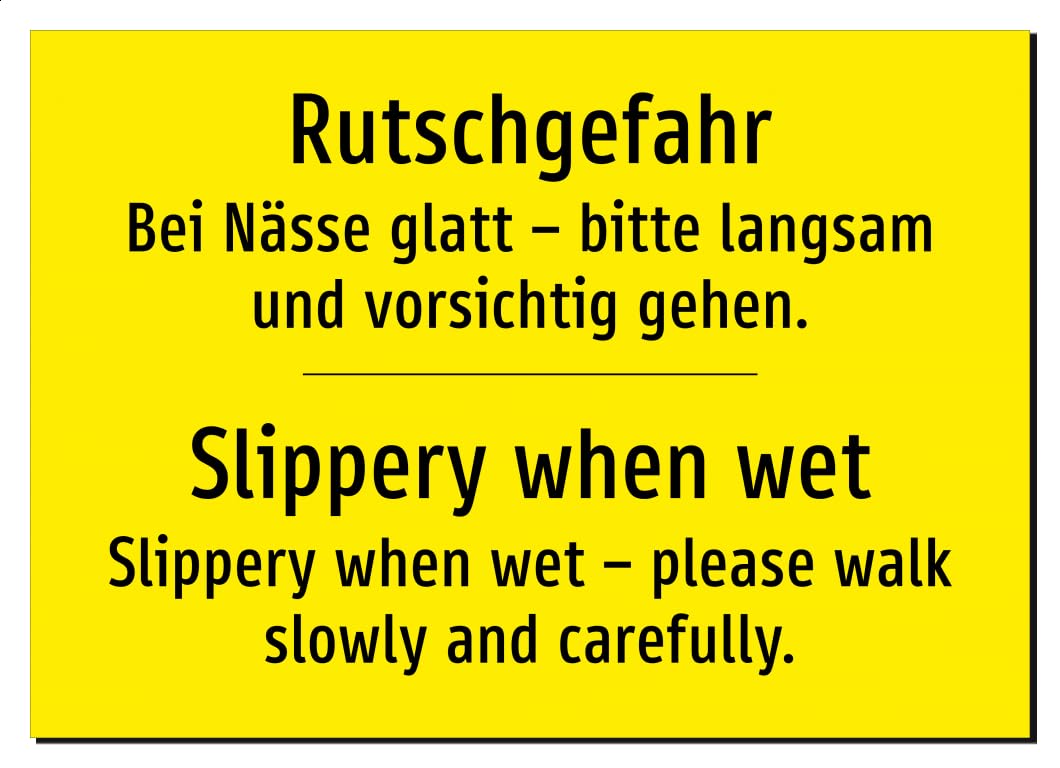 35031-DEEN-T-06 | Rutschgefahr Schild – Slippery when wet | Deutsch