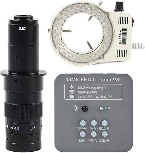 Miniatura 3 de JUIYU Kit de accesorios para microscopio 48MP 1080P USB Digital Industrial Video Microscopio Cámara Zoom 180X 200X 300X 500X Montura C Lente