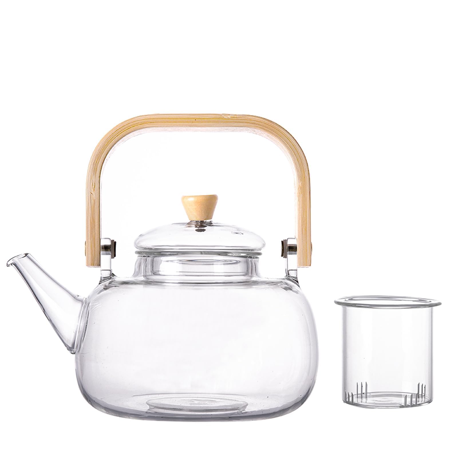 ORCHID M®34oz/1000ml Borosilicate Glass Teapot Stovetop Safe, Glass Tea Kettle with 2 Type Removable Infuser,Loose Leaf and Blooming Tea Maker, Christmas Gift