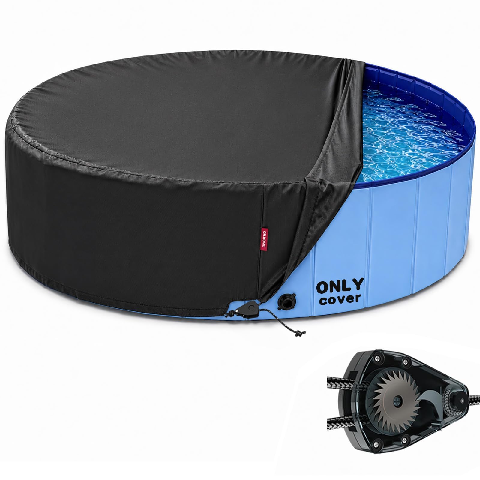 QH.HOME - Cubierta redonda para piscina de perros de 203 cm de diámetro x
