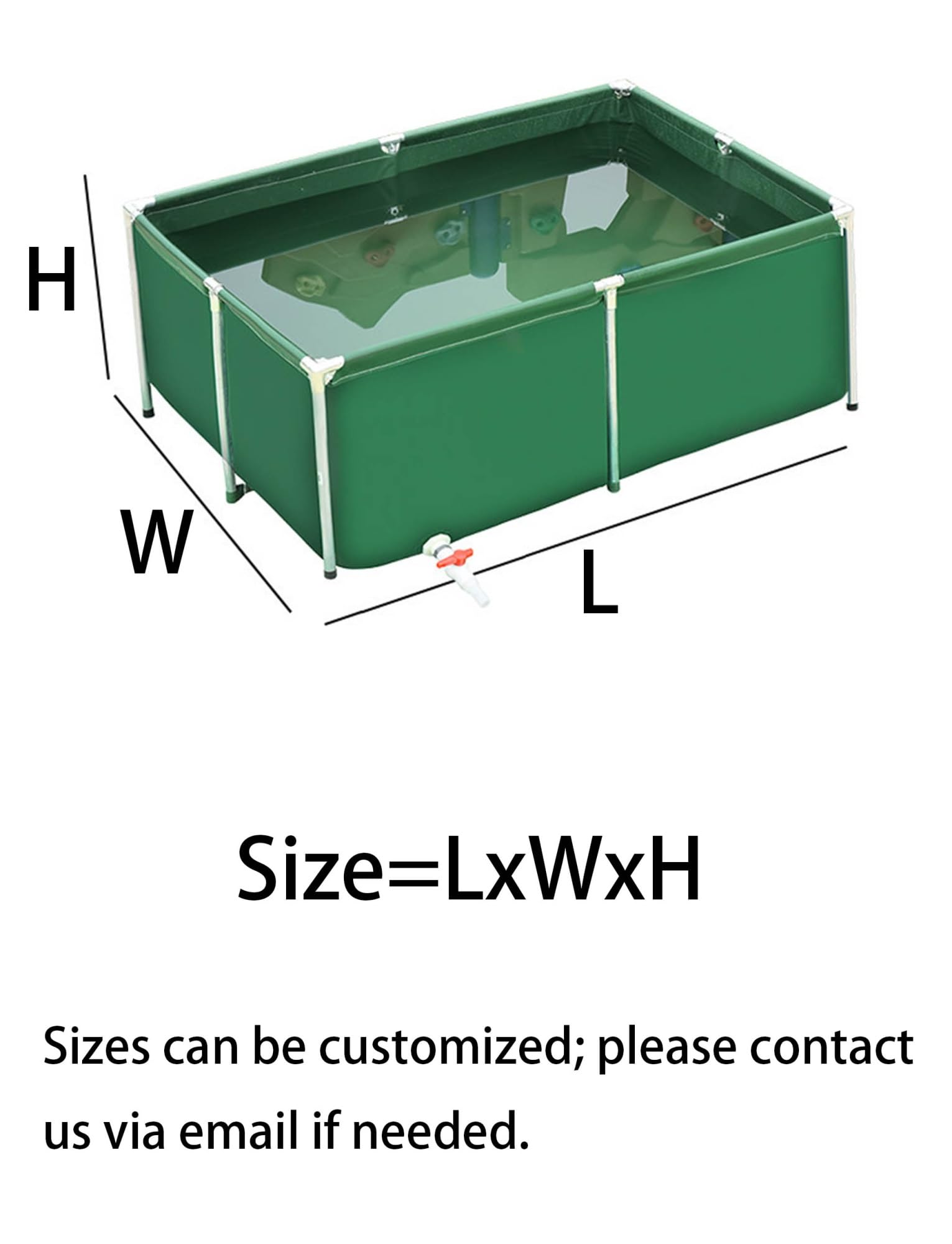 Laghetto per Pesci in PVC Flessibile con Supporto in Acciaio - Laghetto da Esterno Adatto per acquariofilia, idroponica e aquascaping. Grigio, 200x200x40 cm.