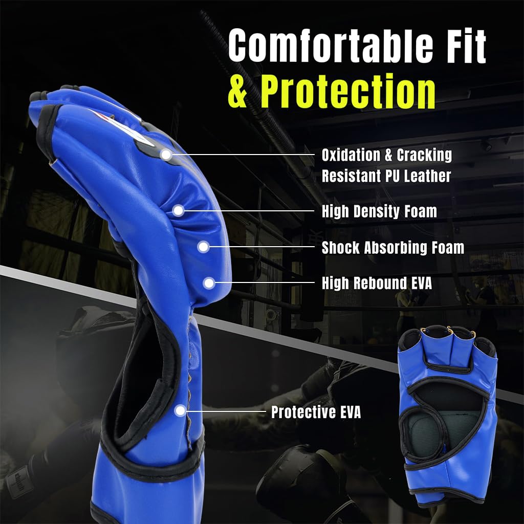 Optifit® Boxing Gloves for Men Women with Wrist Wrap, PU MMA Gloves 4