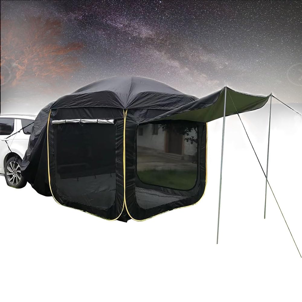 FelEa Heckzelt Auto, für VW Touran 2015+ Auto Heckklappenzelt Heckzelt onne wasserdicht Winddicht, mit Tragbaren Tasche, Camping Zelt für Auto,A-Black 