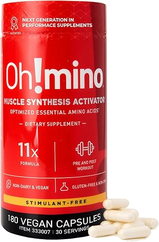 Miniatura 7 de Oh!mino Suplemento de aminoácidos esenciales. Cápsulas de cafeína. Los 9 EAA, BCAA y el aminoácido perfecto para entrenamientos, energía