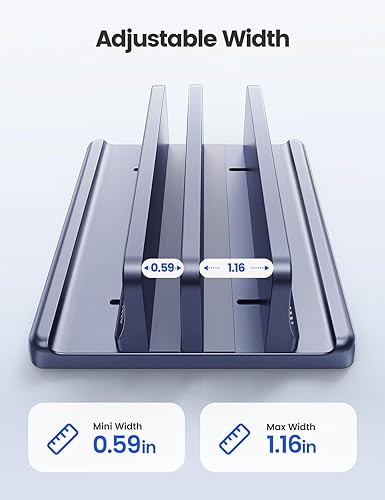 Miniatura 6 de Soporte vertical 4 en 1 para laptop, base ajustable de plástico ABS para computadora de escritorio, soporte vertical para laptop, ahorro de espacio