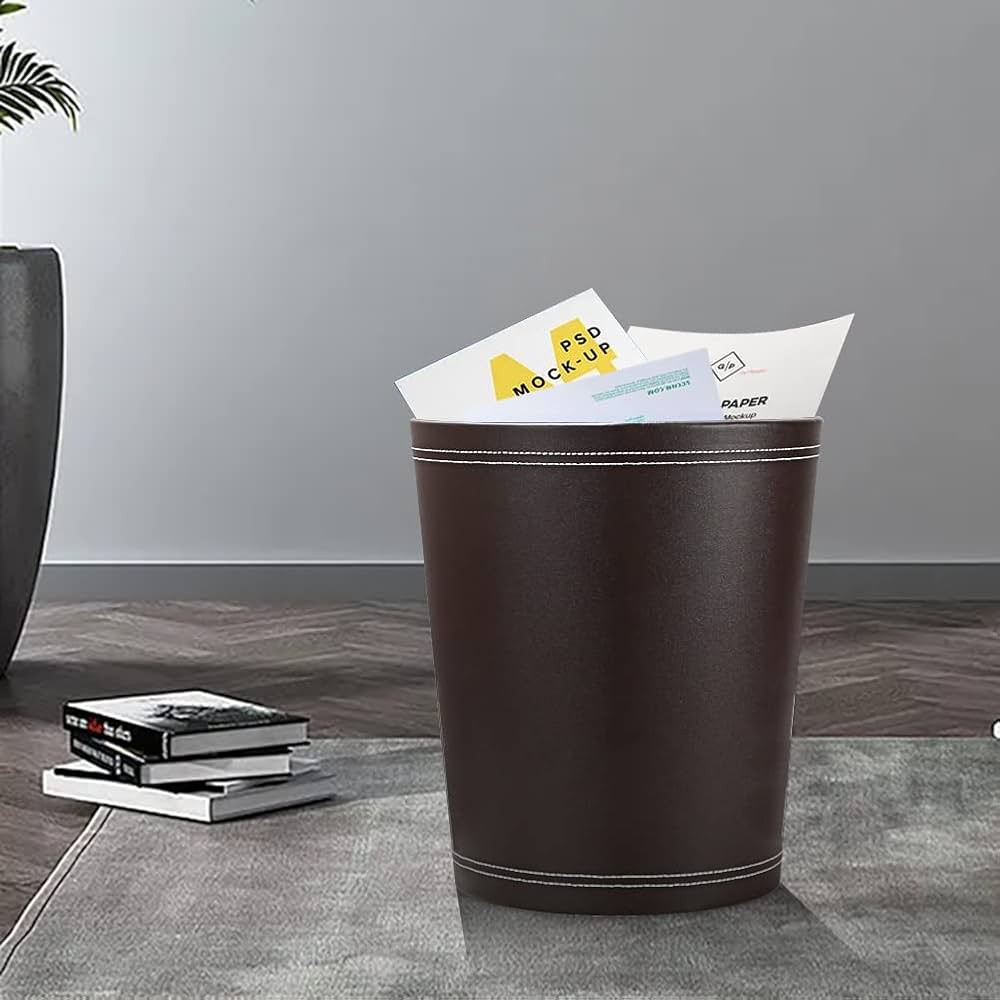 Keivmlvt Leather Paper Bin Bedroom And Office Bin Handcrafted