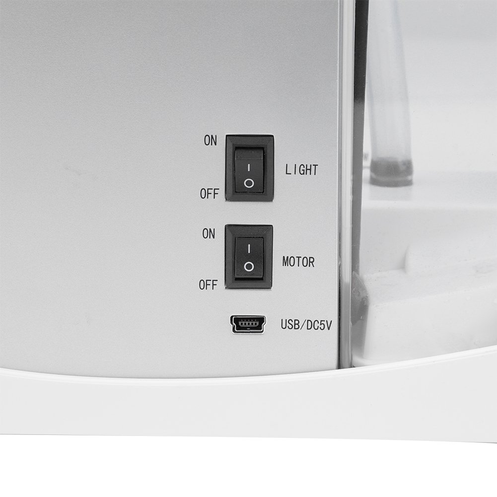 Aquarium, Mini Aquarium Rechargeable USB Multifonctionnel Aquarium avec Fonction d'horloge Lumière LED pour Le Salon, Chambre, Bureau(Blanc)