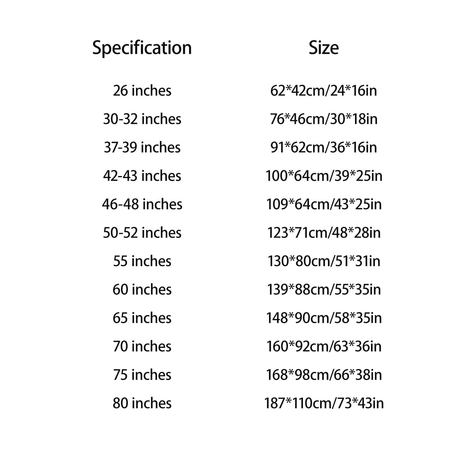 LCD Copertura TV Tutto Compreso Allacciatura Antiscivolo Protettori Schermo per TV Antipolvere Proteggere LCD Piatto/Curvo TV per Ufficio(Blu,80 Inches)