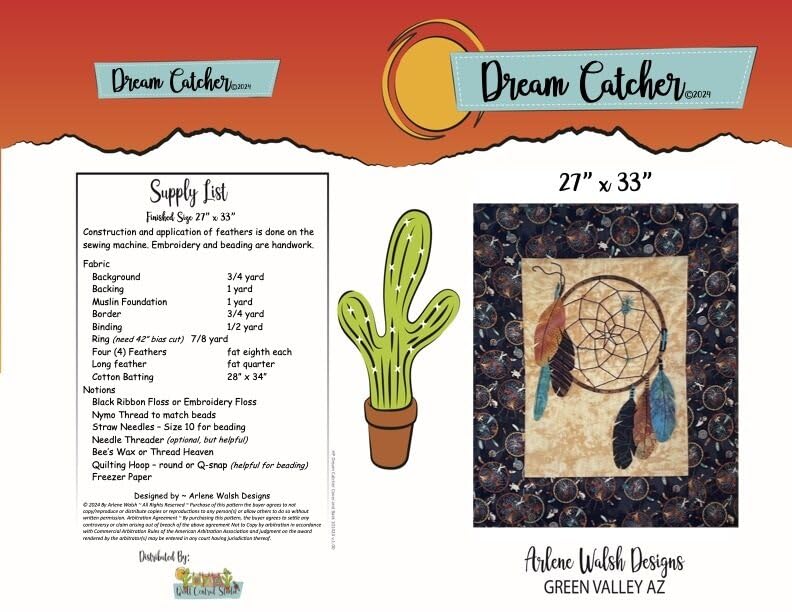 Dream Catcher Pattern from Arlene Walsh Designs, Southwest Pattern