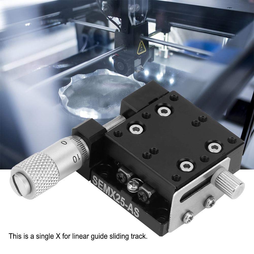 SEMX25-AS Platine linéaire à étage X, 25x25mm X Guide de rouleau croisé à phase linéaire avec translation manuelle