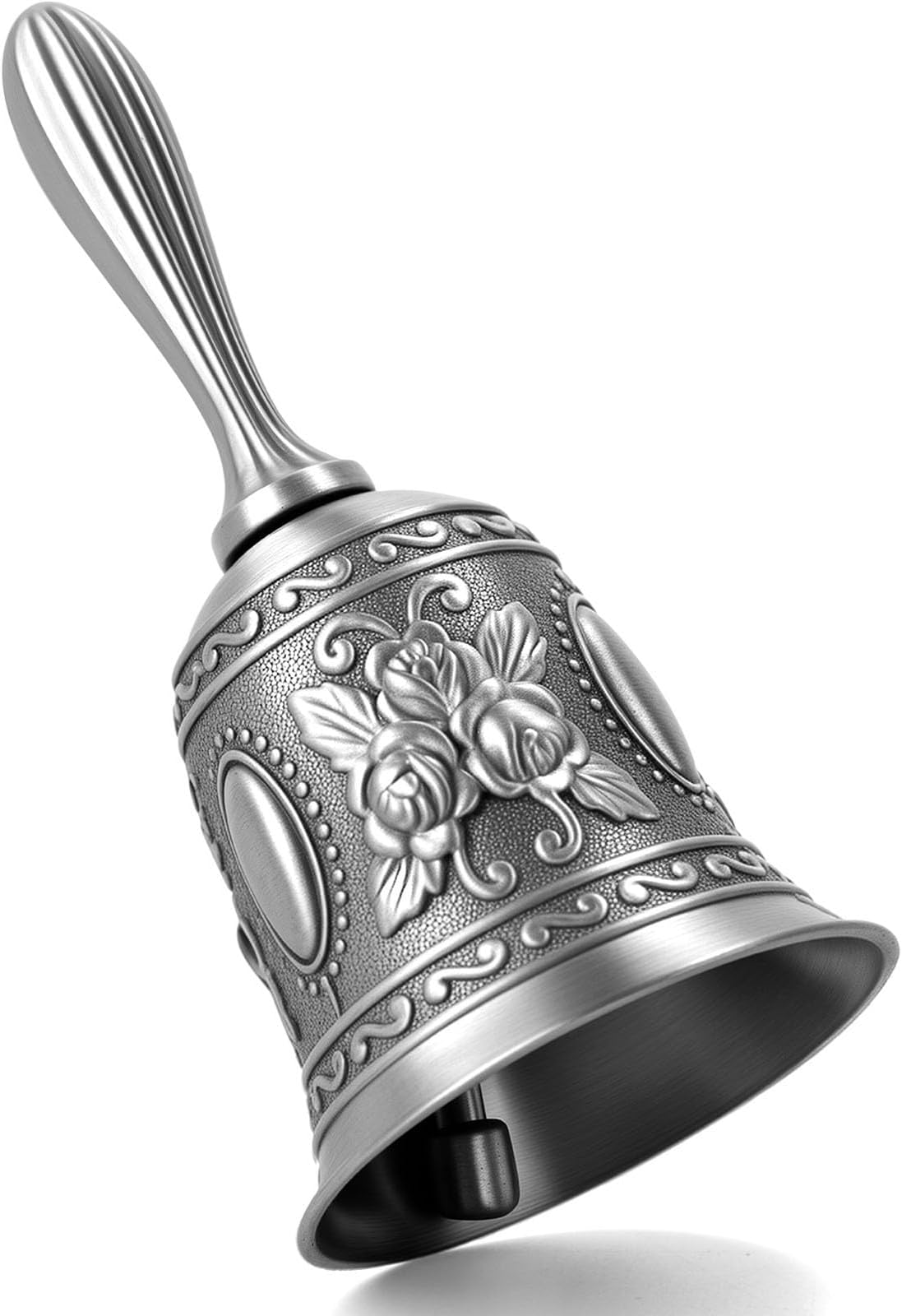 DomeStar Silver Hand Bell – Loud Call Bell for Bedside, Dinner, Wedding, Christmas & Holiday Party