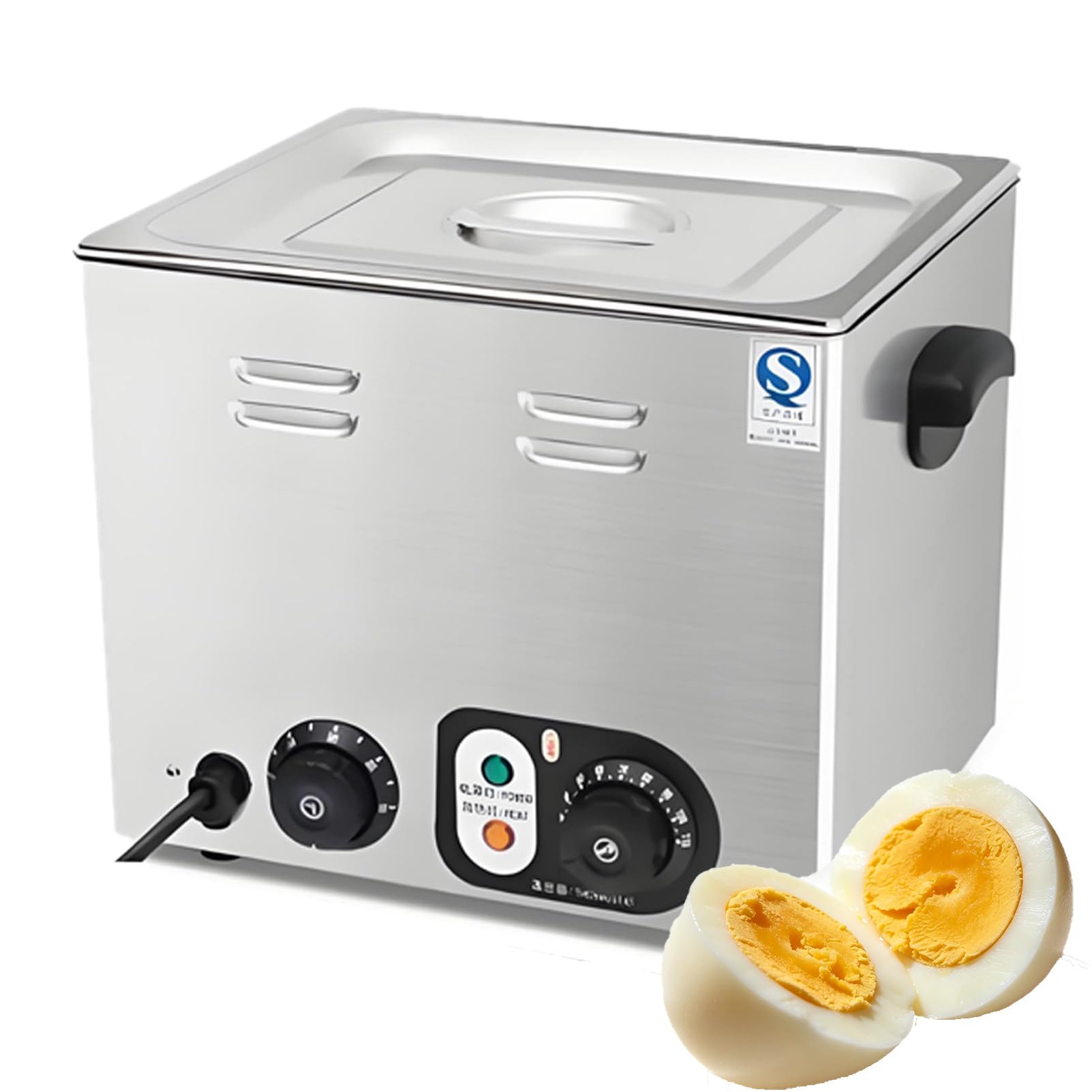 XNZJHPP 2600W Commercial Egg Cooker - Large Capacity Electric Steamer for Restaurants, Fast Heating Stainless Steel Boiler for Perfect Hot Spring Eggs, Soft-Boiled (Timing withoutgrid)