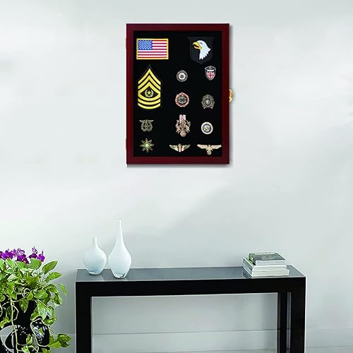 Miniatura 49 de VERANI Vitrina de pines de 16 x 25 pulgadas, caja de exhibición de medallas militares, marco de exhibición de medallas militares con protección UV