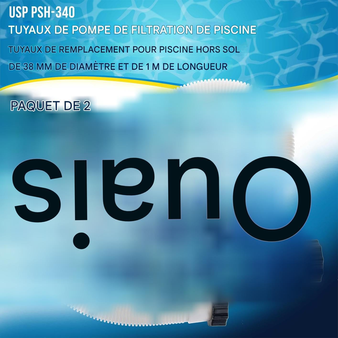 Tuyau De Rechange Pour Pompe De Piscine Tuyau Piscine Hors Sol Remplacement PVC Flexible 150cm Débit 1500GPH Connexion Étanche 2 Pièces Système Eau Salée Entretien Simplifié