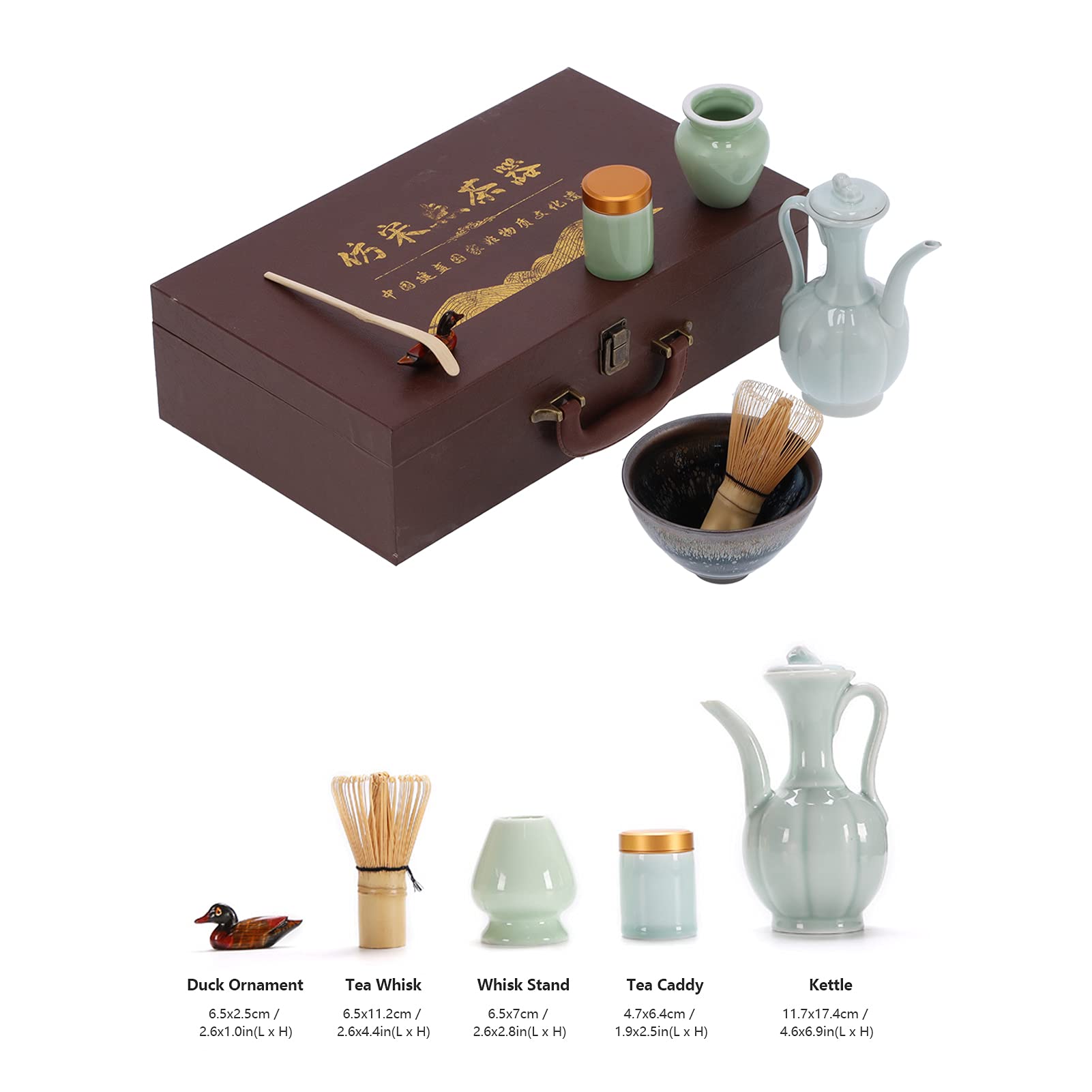 Matcha Tea Tool Set - Traditional Ceramic and Matcha Set with Whisk, Bowl, Scoop, and Tea Caddy - for Tea Ceremony Enthusiasts (#1)