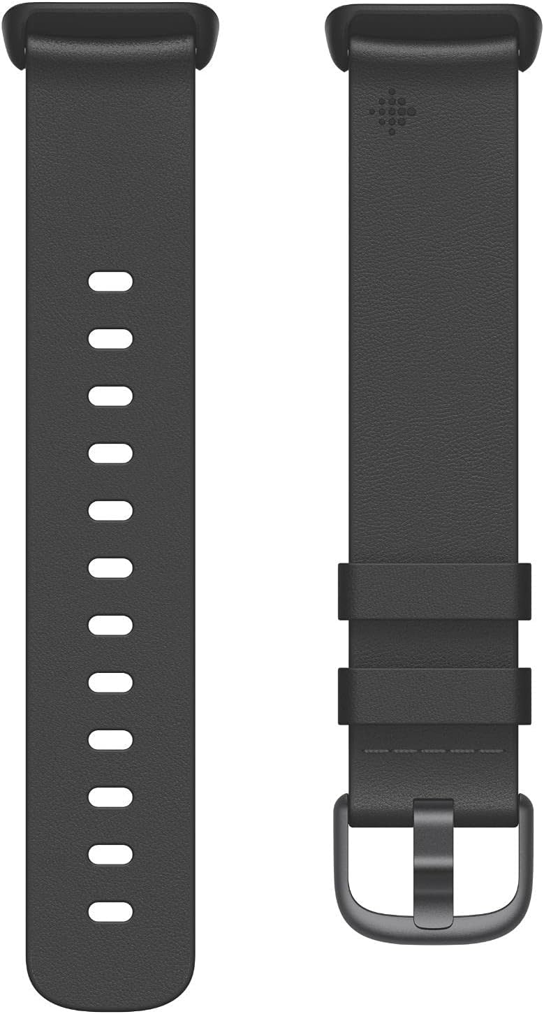 Fitbit Charge 5 & 6 Premium Horween Leather Accessory Band, Official Product, Black, Small