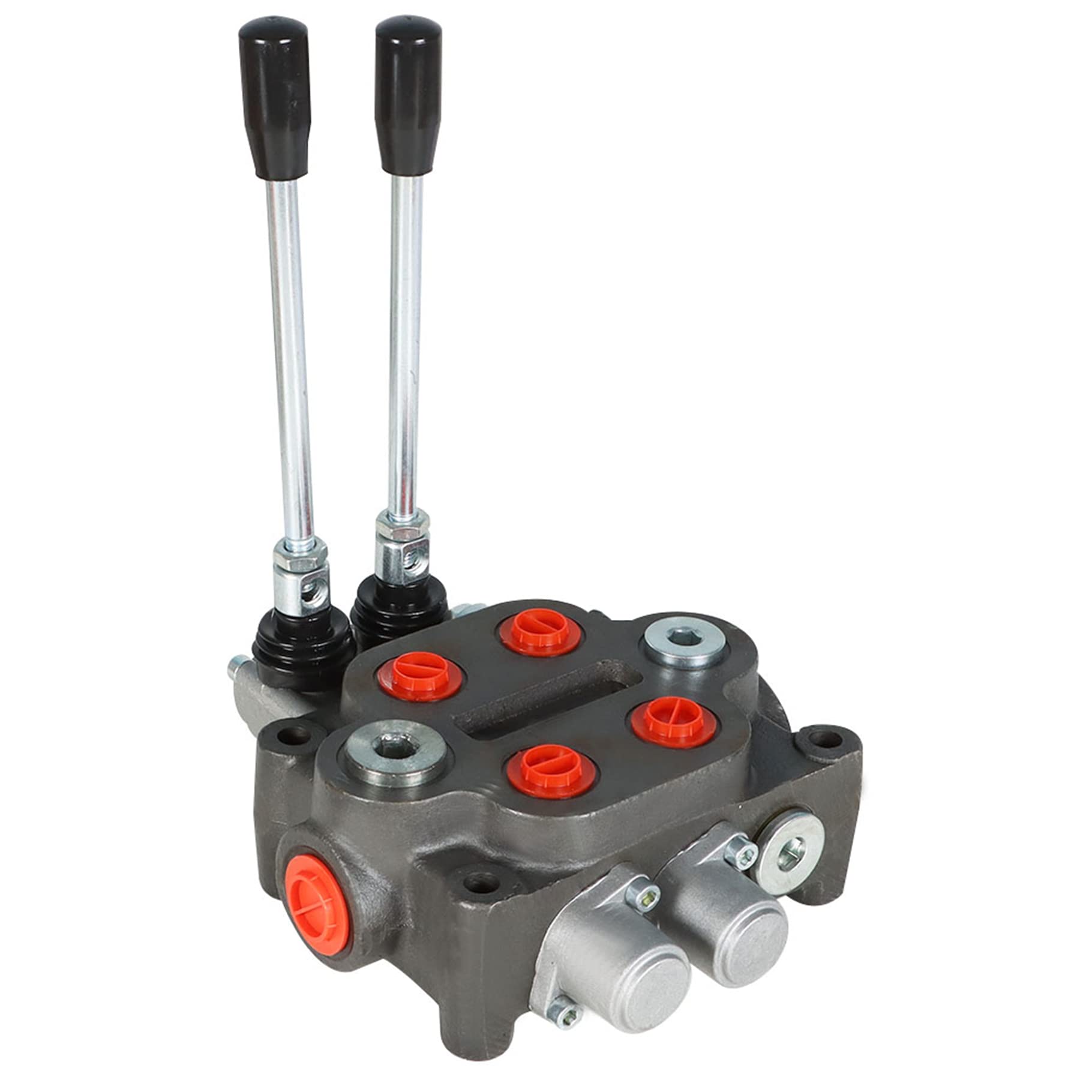 Timunr 2 Spool 25GPM Hydraulic Directional Control Valve, 3000PSI BSPP Ports Double Acting Hydraulic Valve with Joystick