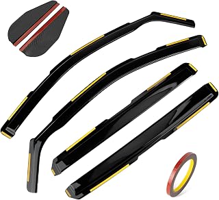 PSLER 4PCS Side Window Vent Visor Window Deflectors for Dodge RAM 2500 3500 Crew Cab 2019 2020 2021 2022 2023 2024 2025 Car Accessories Rain Guards Window Visors Vent Deflector